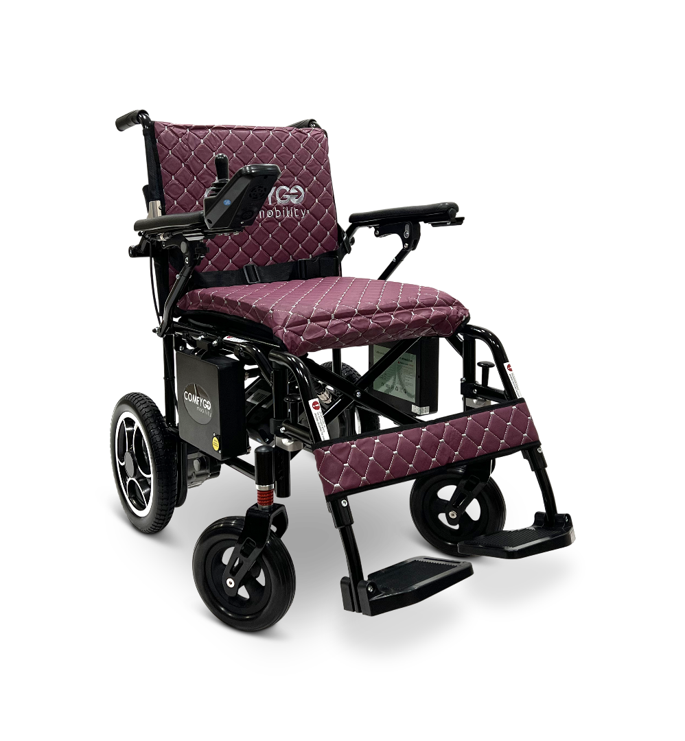 ComfyGo X-7 Lightweight Foldable Electric Wheelchair - Only 40 lbs Purple